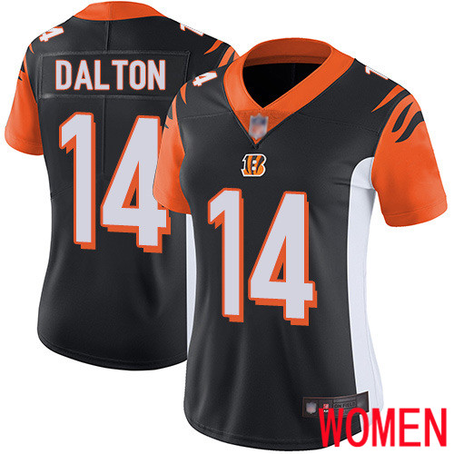 Cincinnati Bengals Limited Black Women Andy Dalton Home Jersey NFL Footballl #14 Vapor Untouchable